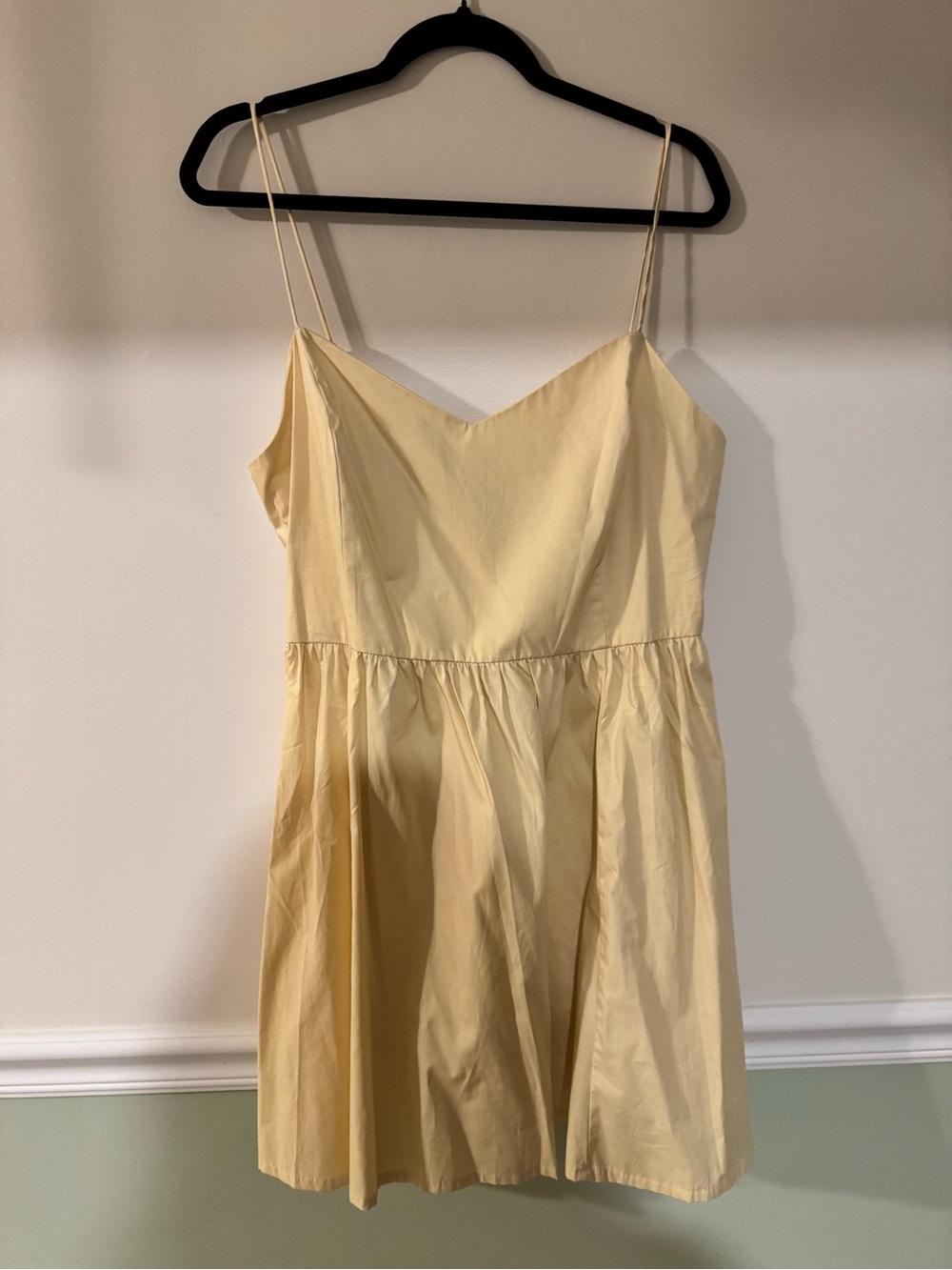 H&M Pale Yellow Spaghetti Strap Mini Dress